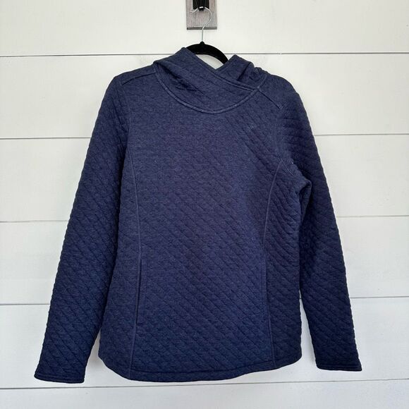 Duluth Trading Women’s Medium Navy Blue Quilted Sweatshirt Popover - Picture 1 of 5